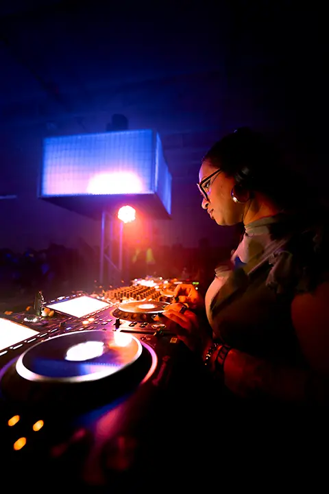 A DJ performing at III Points 2025