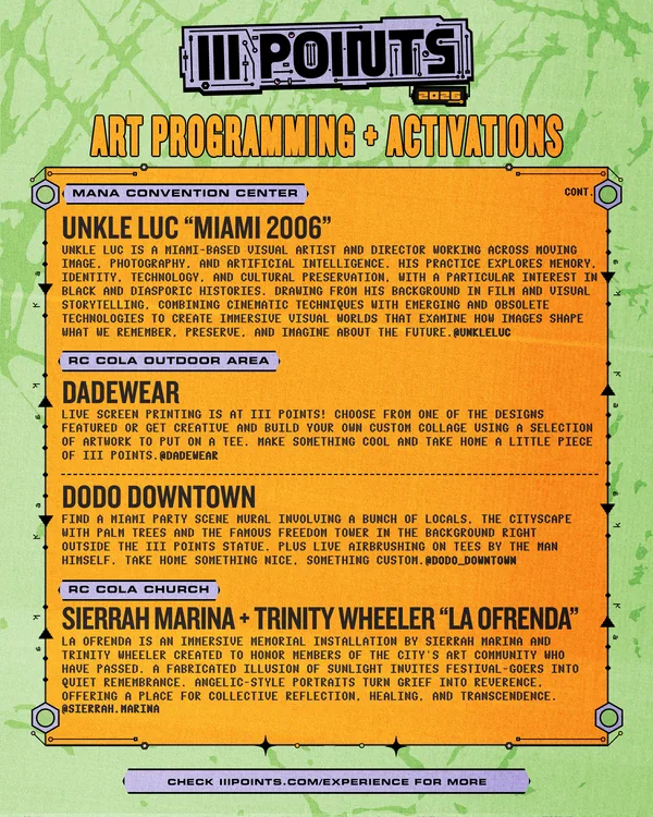 III Points 2026 art programming poster 2 of 11