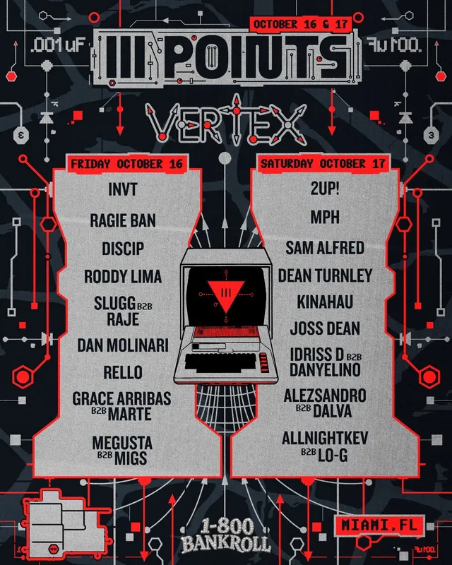Vertex stage lineup poster