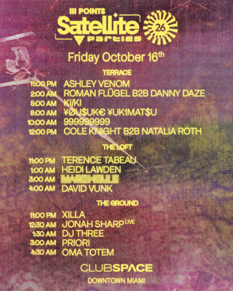 Club Space Satellite 26 lineup artwork