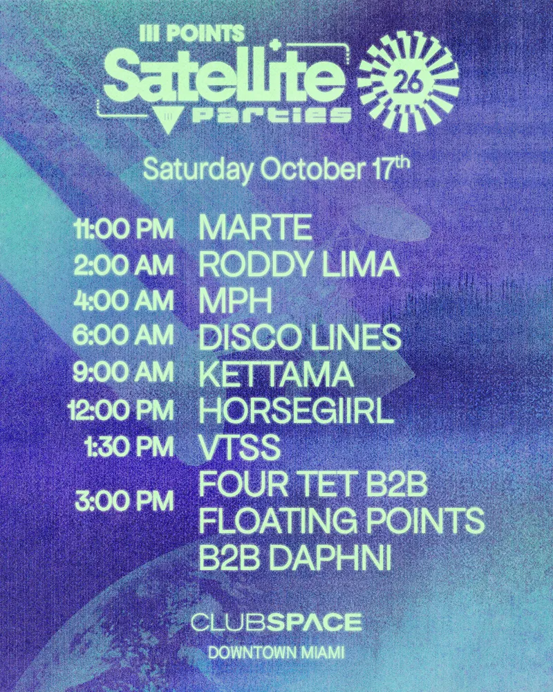 Club Space Satellite 26 lineup artwork