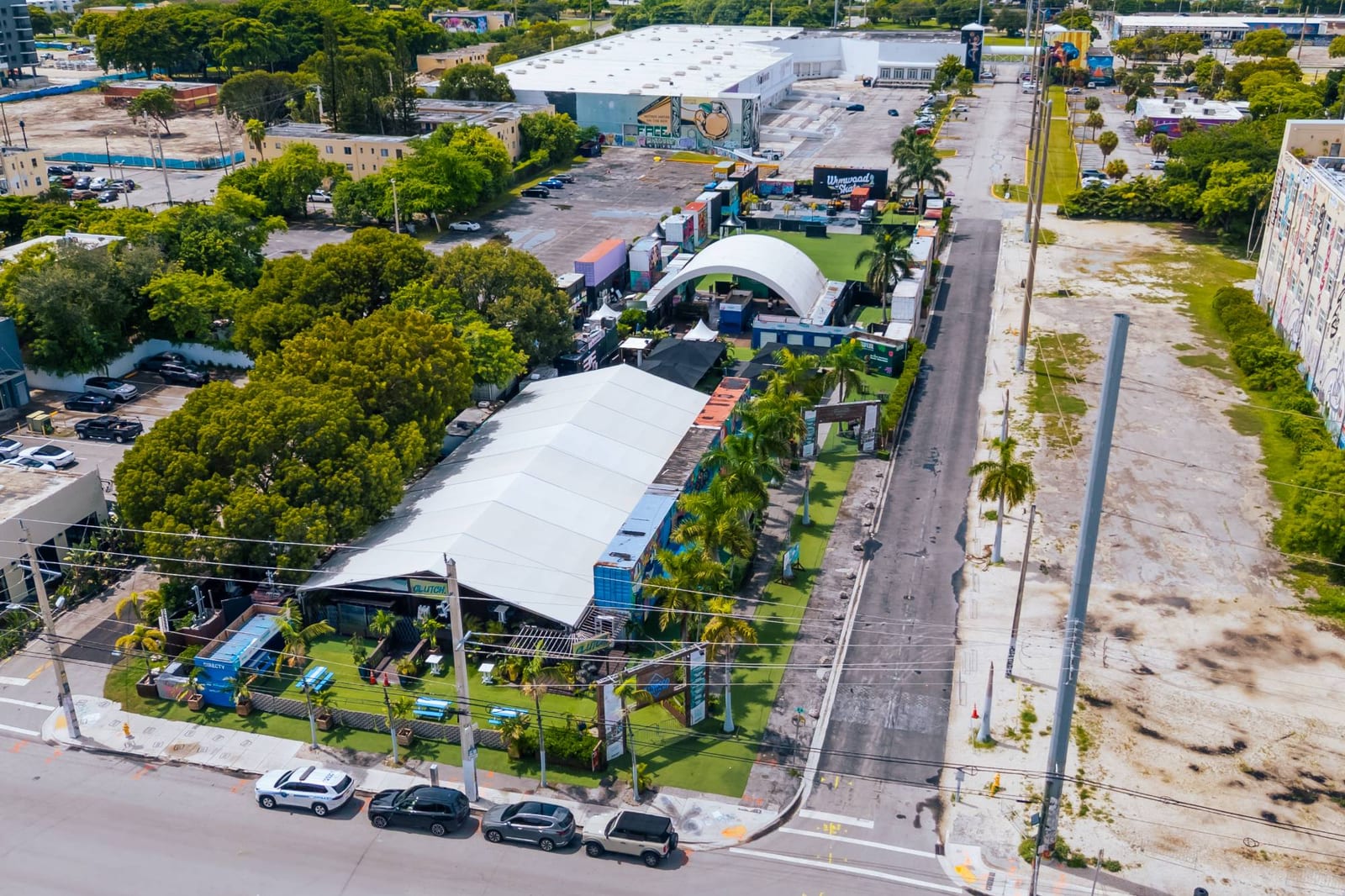 Aerial view of the festival grounds in Wynwood, Miami